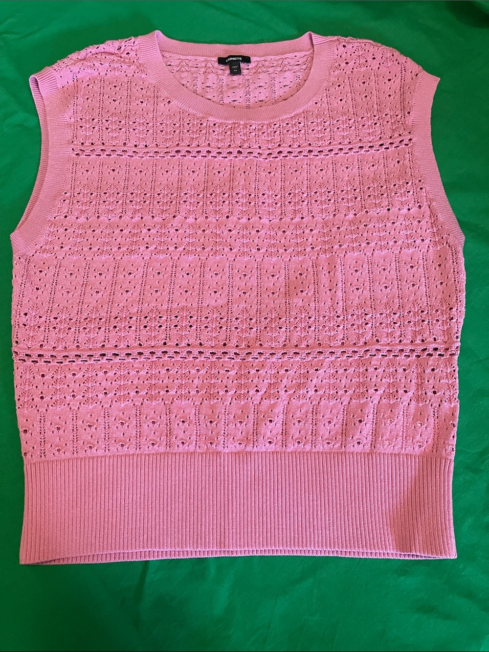 Express Light Pink Sleeveless Knit Shell